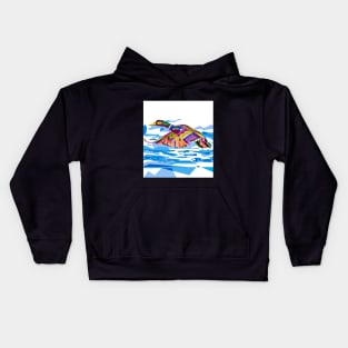 Flying bird in WPAP Kids Hoodie